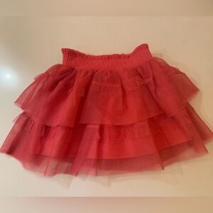 LoveShackFancy girls tiered ruffle pink skirt size 8-9